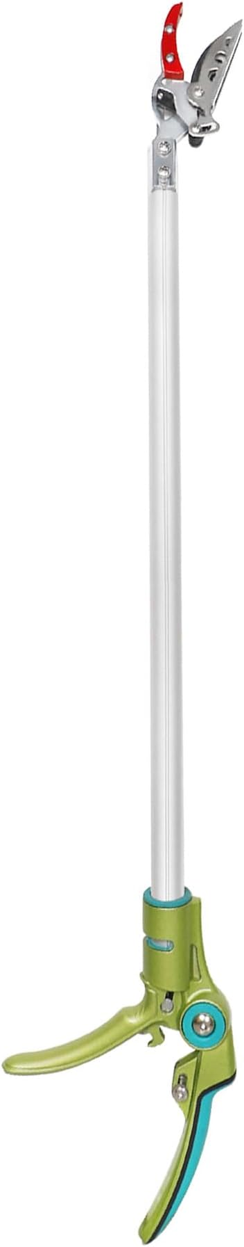 GARTOL Cut & Hold Long Reach Pole Pruner, 32 Inch Lightweight Tree Trimmer Long handle Pruner, Cuts up to 1/2 Inch, One-Hand Use Garden Pruning Shears for Branches Trimming, Fruit Picking